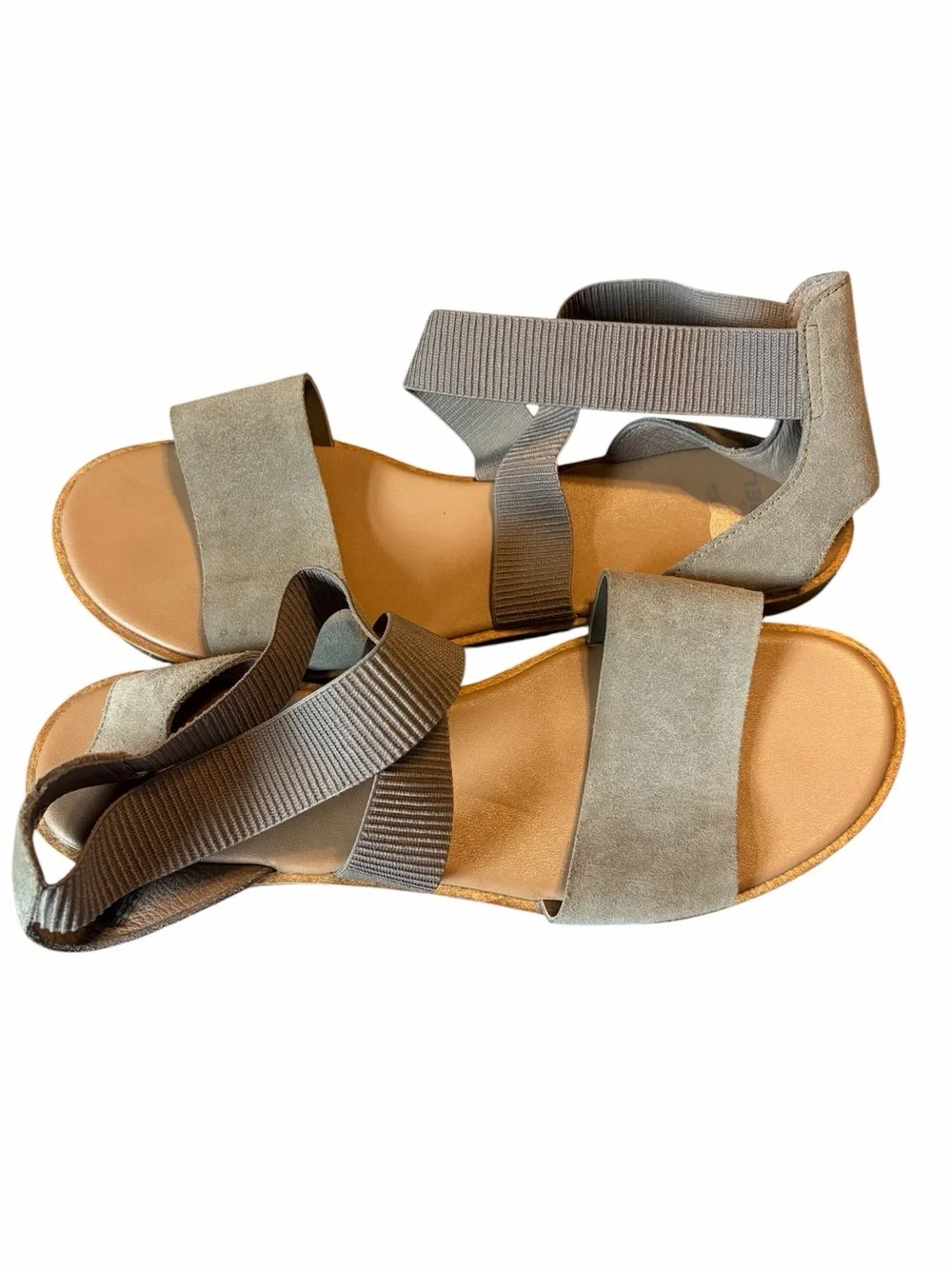 SOREL Ella II Tan Suede Strappy Comfort Walking Flat Sandals Size 11
